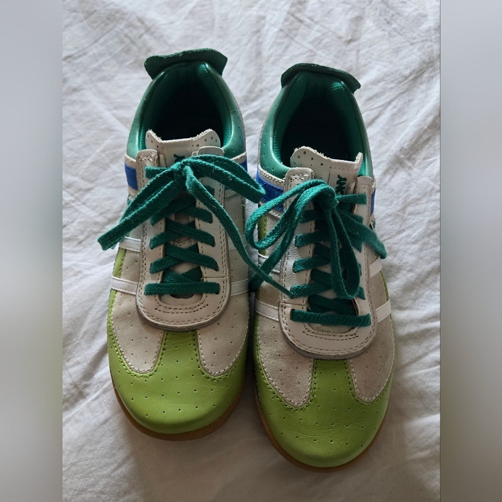 Retro Pony Running Shoes/Sneakers; Women's 8; Shades of Green, White & Blue; EUC
